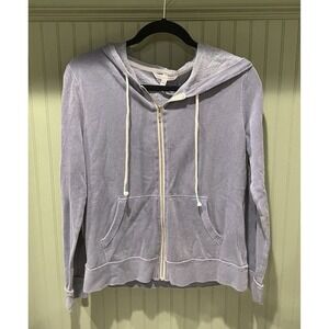 Victorias Secret Womens Jacket Size Small Zip Up Hoodie Purple Lightweight